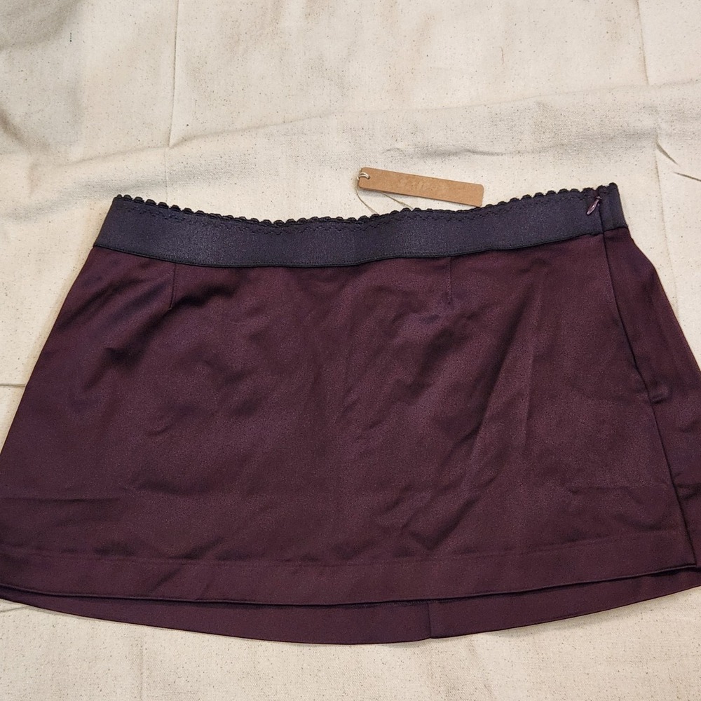 New Skims Satin Mini Skirt Currant M Medium BT-SKT-10851W Short Burgundy Maroon